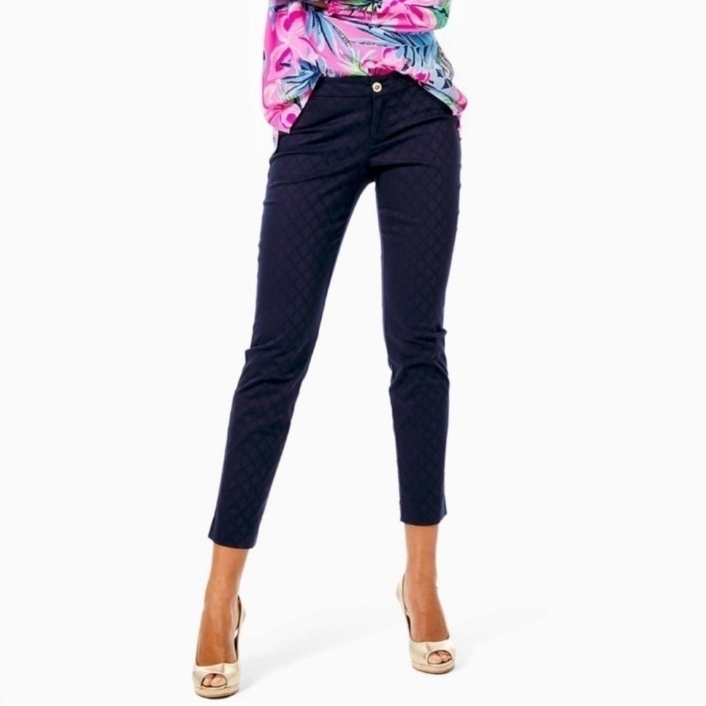 NWT Lilly Pulitzer Kelly Skinny Ankle Midnight Navy Pants